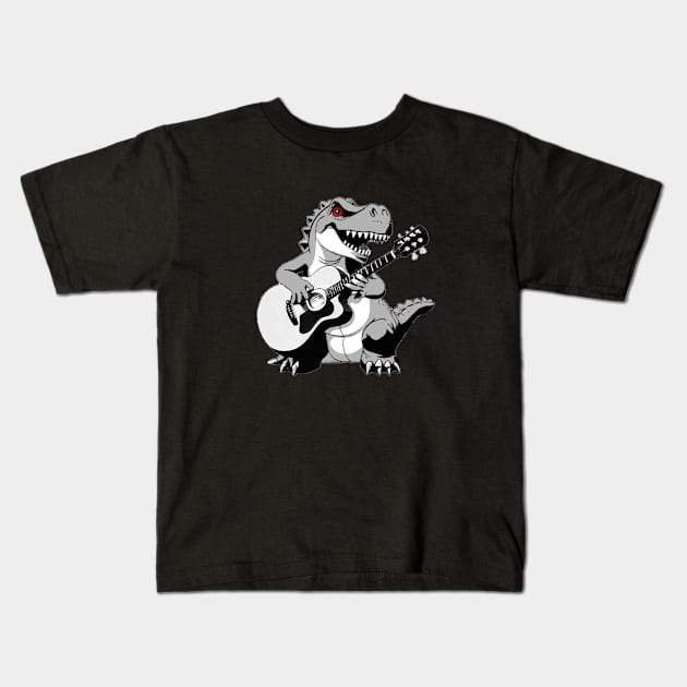 Rocker Dino 1 Kids T-Shirt by L'Appel du Vide Designs by Danielle Canonico
